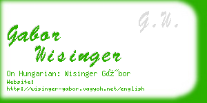 gabor wisinger business card